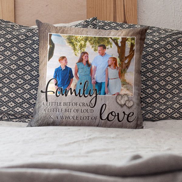 customized pillow with family photo print