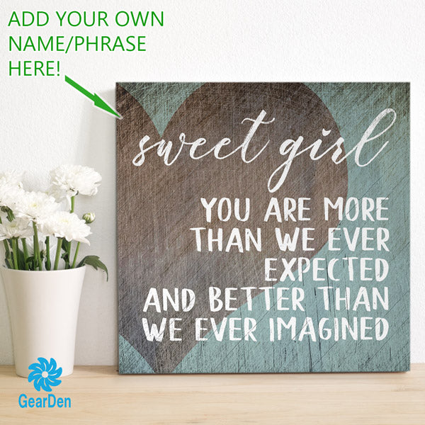 Personalized "More Than Expected..." Kid's Canvas Wall Art