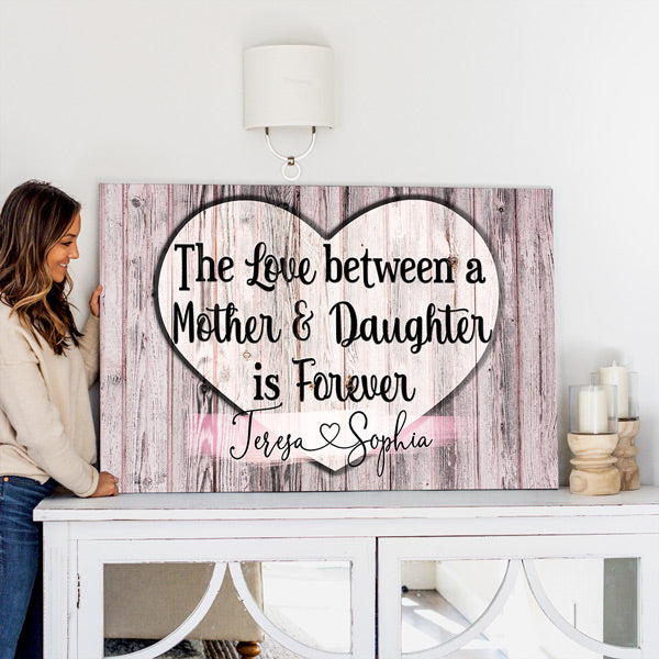 Personalized "The Love Between A Mother & Daughter" Premium Canvas