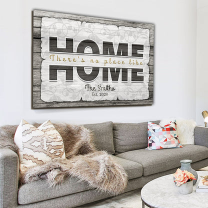 Personalized "There's No Place Like Home" Premium Canvas Wall Art