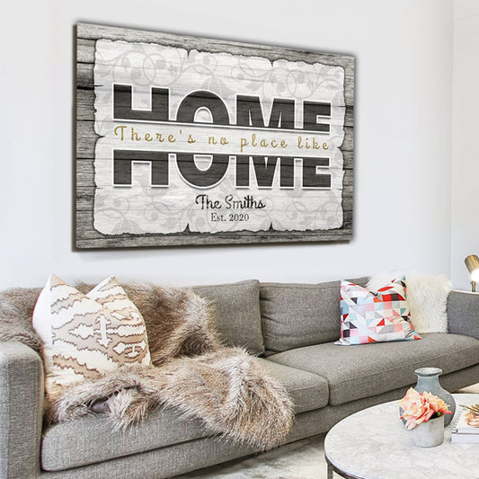 Personalized "There's No Place Like Home" Premium Canvas Wall Art