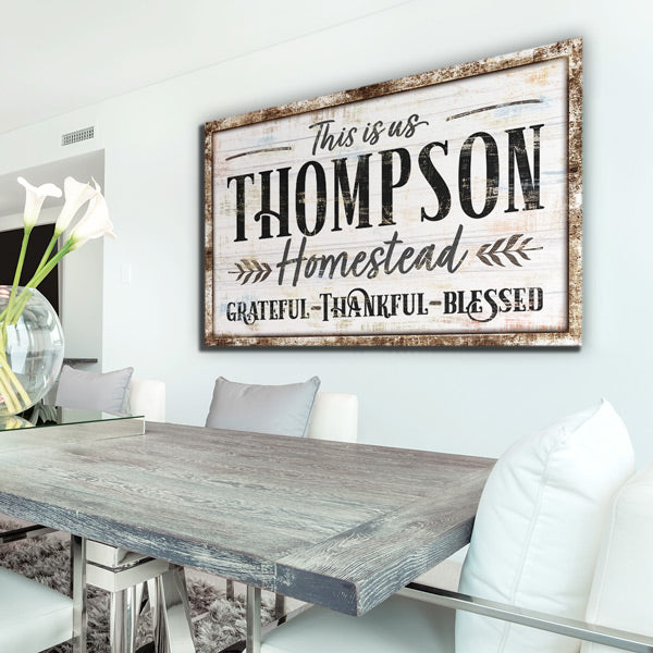 Personalized "This Is Us - Grateful, Thankful, Blessed" Premium Canvas Wall Art
