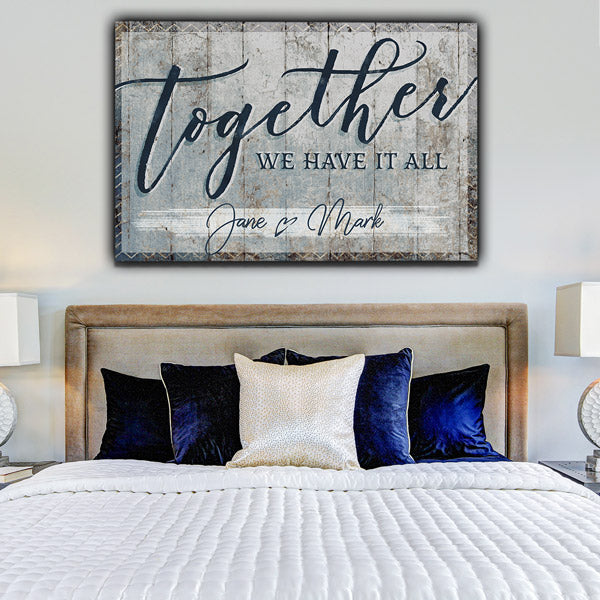 Personalized "Together We Have It All" Premium Canvas Wall Art