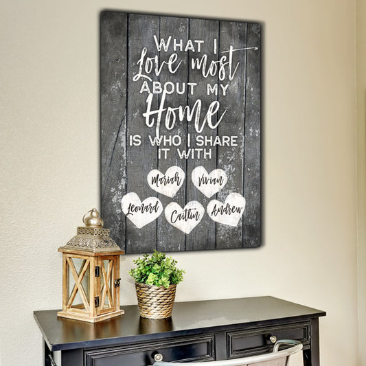 Personalized "What I Love Most About My Home" Premium Canvas
