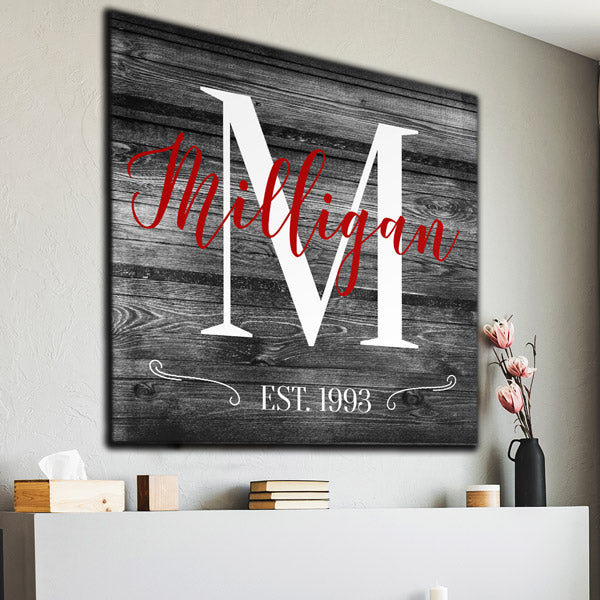 Personalized "Family Name" Color-Choice Premium Canvas