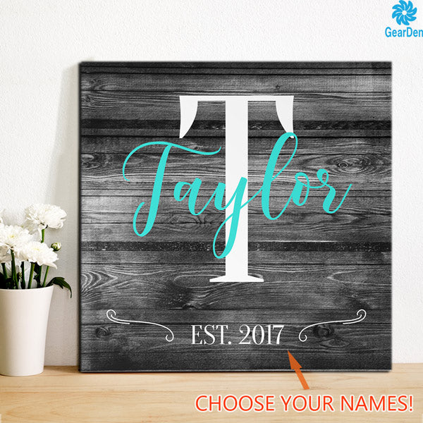 Personalized "Family Name" Color-Choice Premium Canvas