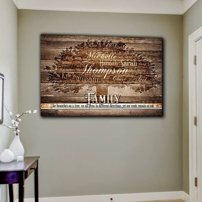 Personalized "Family - Like Branches On A Tree..." Premium Canvas