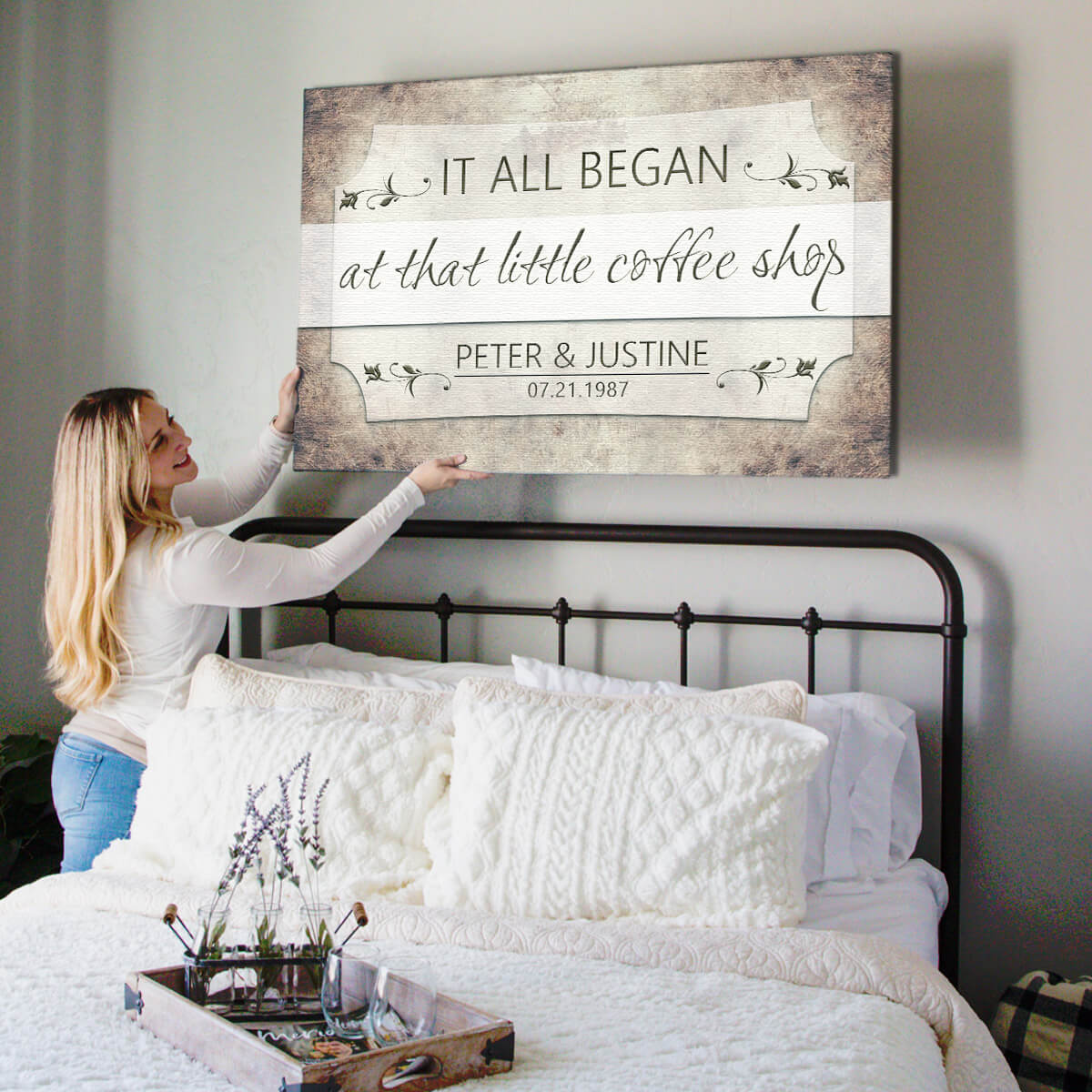 Personalized "Where it All Began" Couple's Premium Canvas