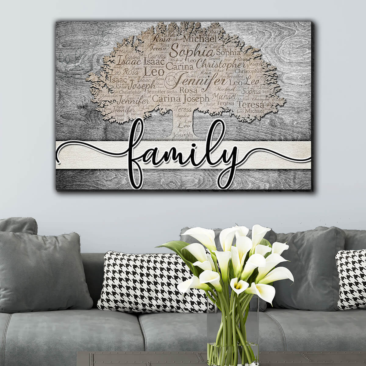 Personalized Names on Tree "Family" Premium Canvas