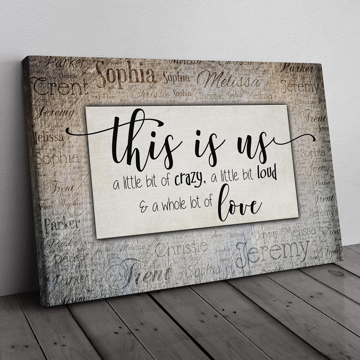 Personalized "This Is Us" With Names on Background Premium Canvas