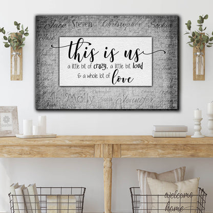 Personalized "This Is Us" With Names on Background Premium Canvas