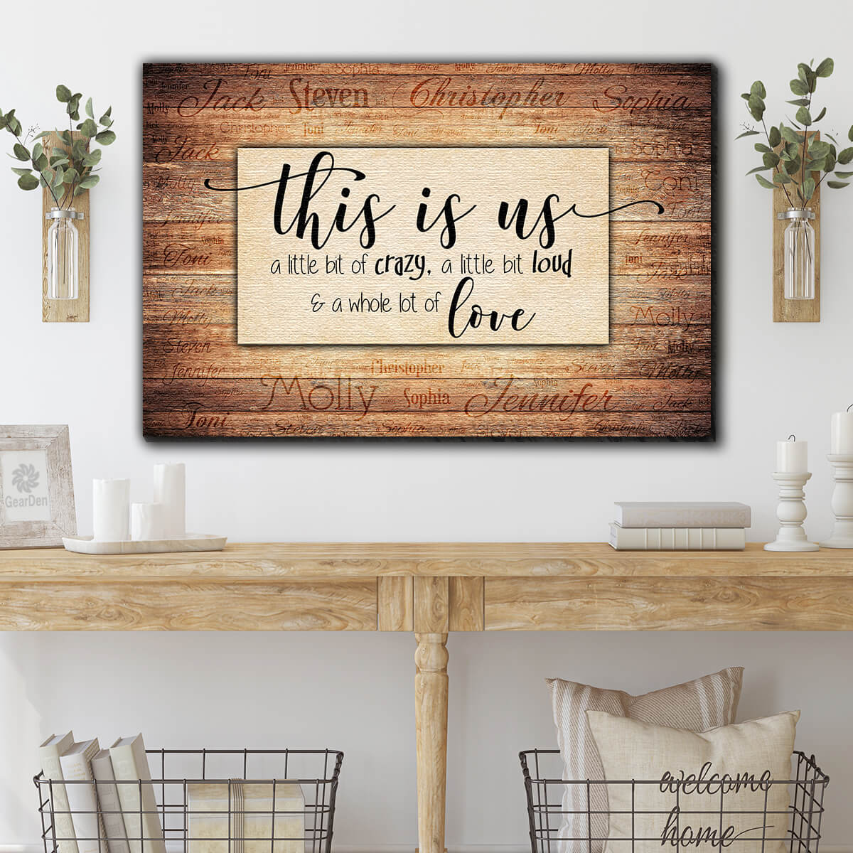 Personalized "This Is Us" With Names on Background Premium Canvas