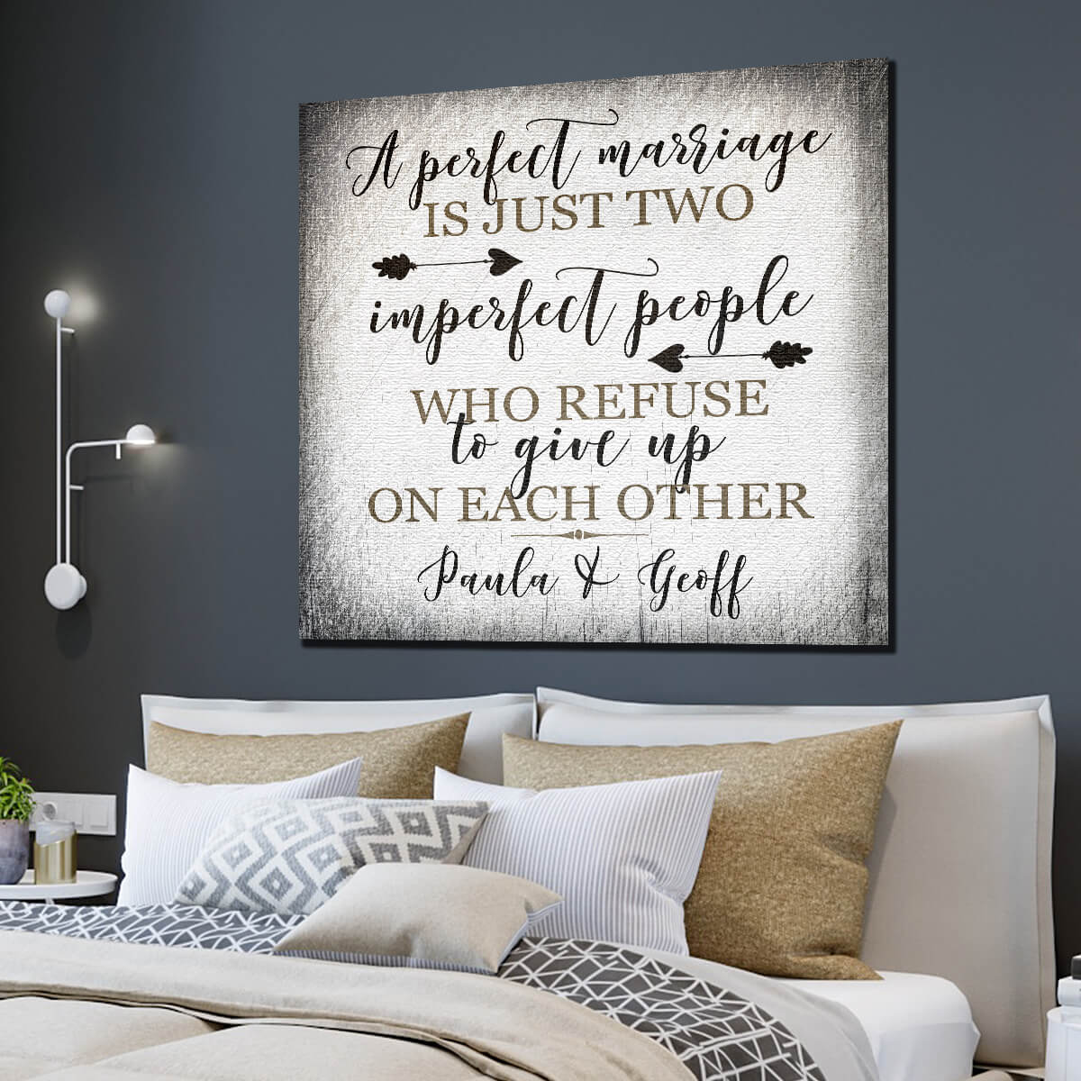 Personalized "A Perfect Marriage" Premium Canvas
