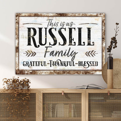 Personalized "This Is Us - Grateful, Thankful, Blessed" Premium Canvas