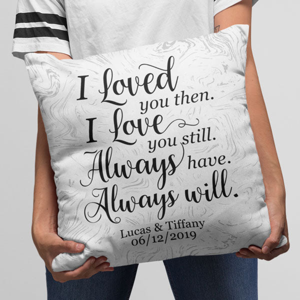 personalized love throw pillow - personalized couple name throw pillow - GearDen