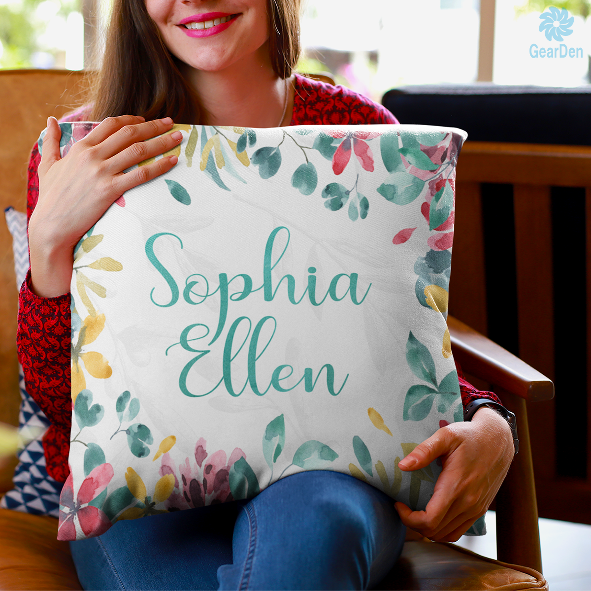 Personalized names throw pillow - GearDen
