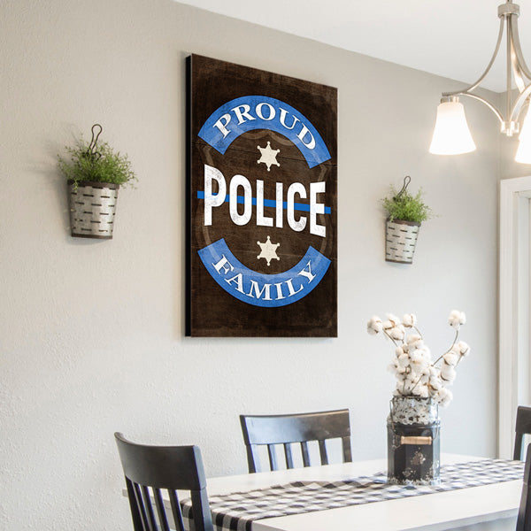 "Proud Police Family" Canvas Wall Art