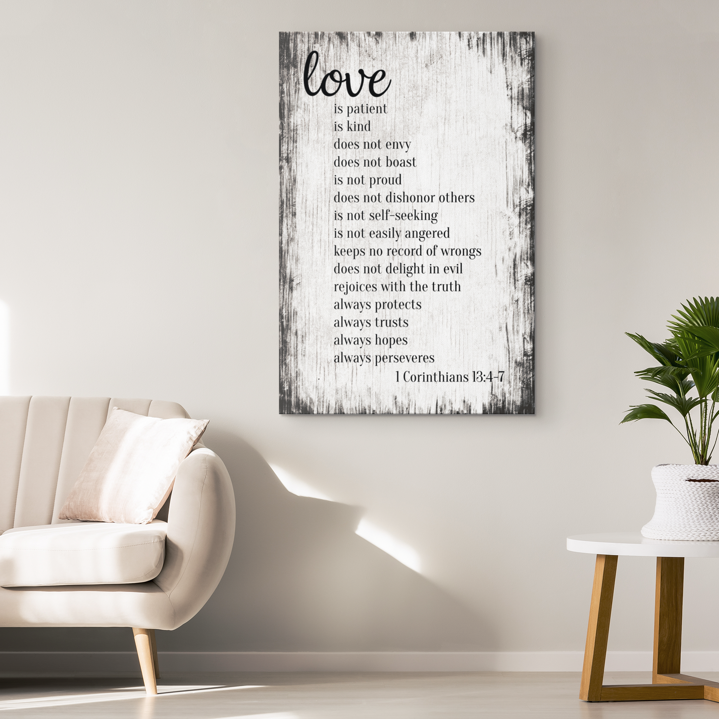 "Love Is Patient, Kind.." Corinthians Premium Canvas