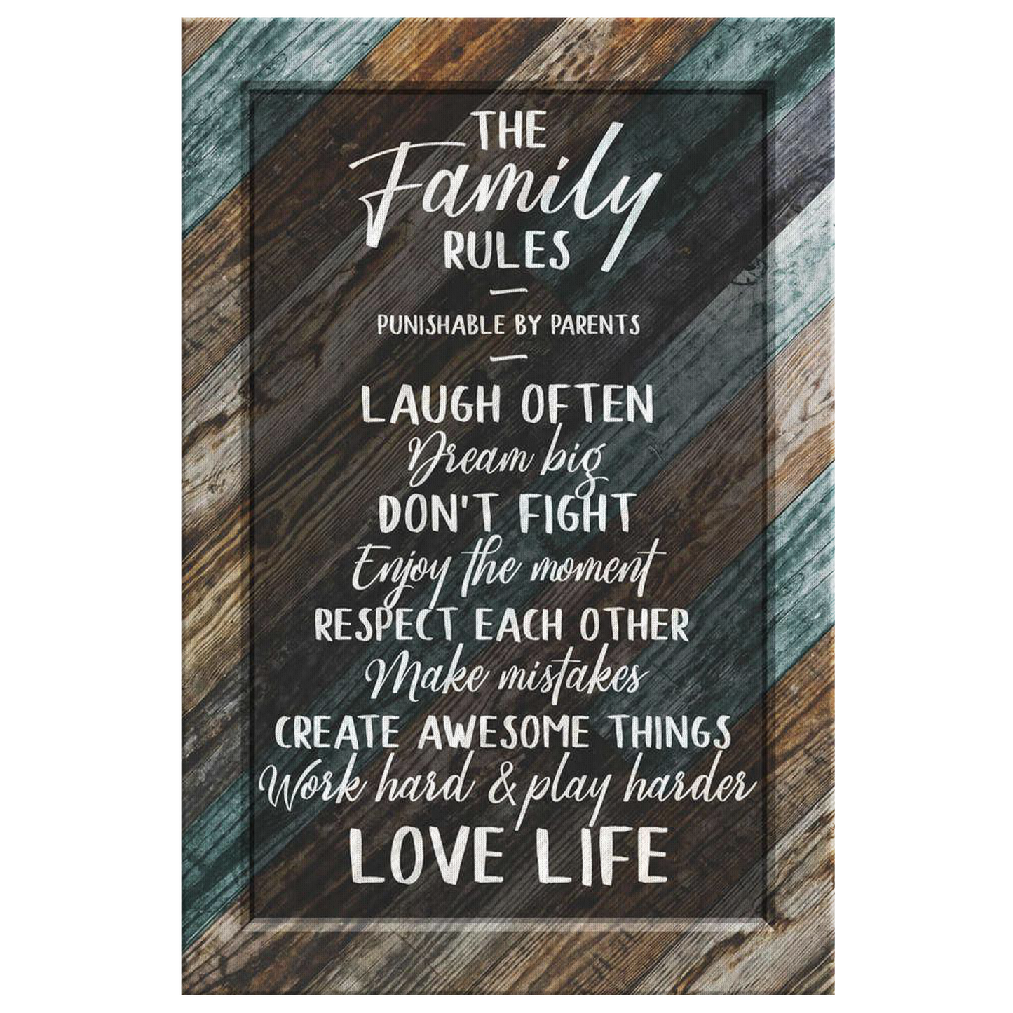 "The Family Rules" Premium Canvas