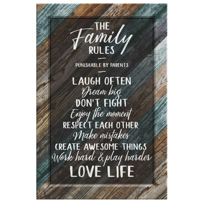 "The Family Rules" Premium Canvas