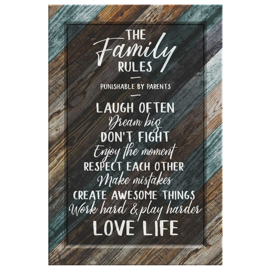 "The Family Rules" Premium Canvas