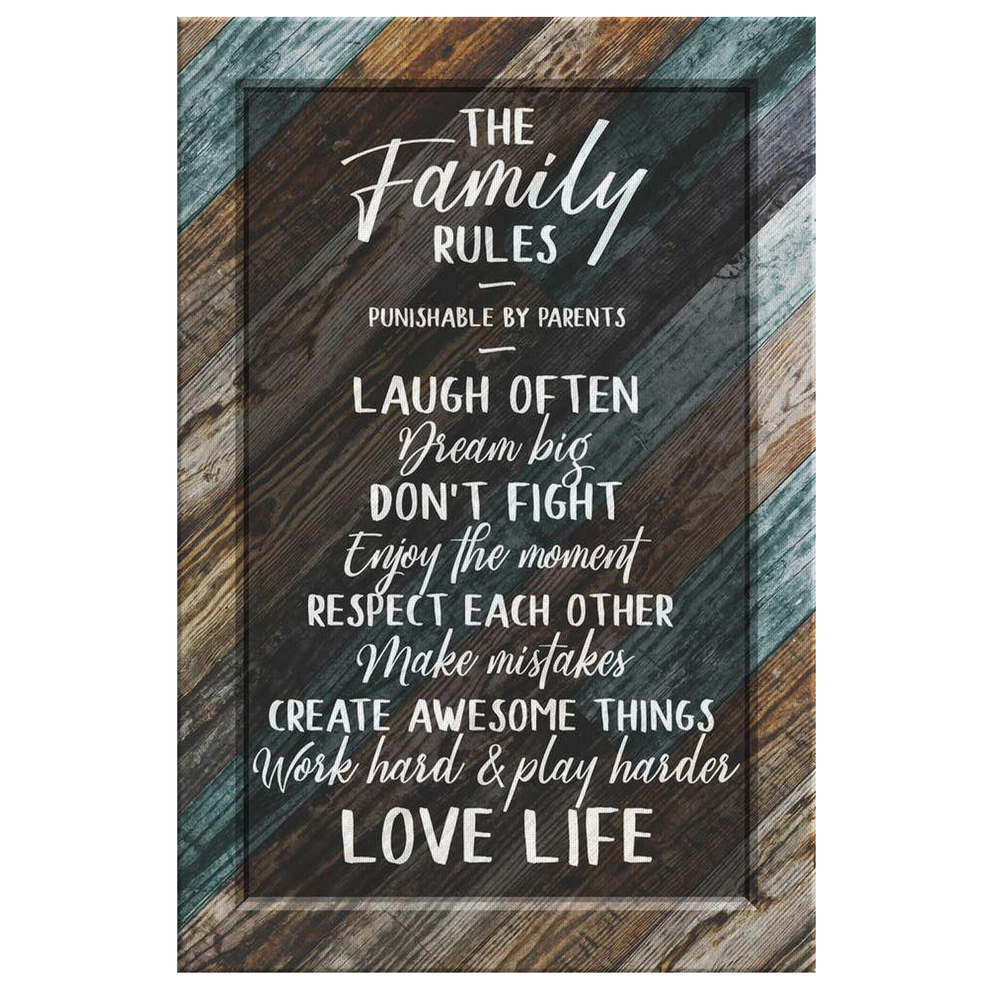 "The Family Rules" Premium Canvas