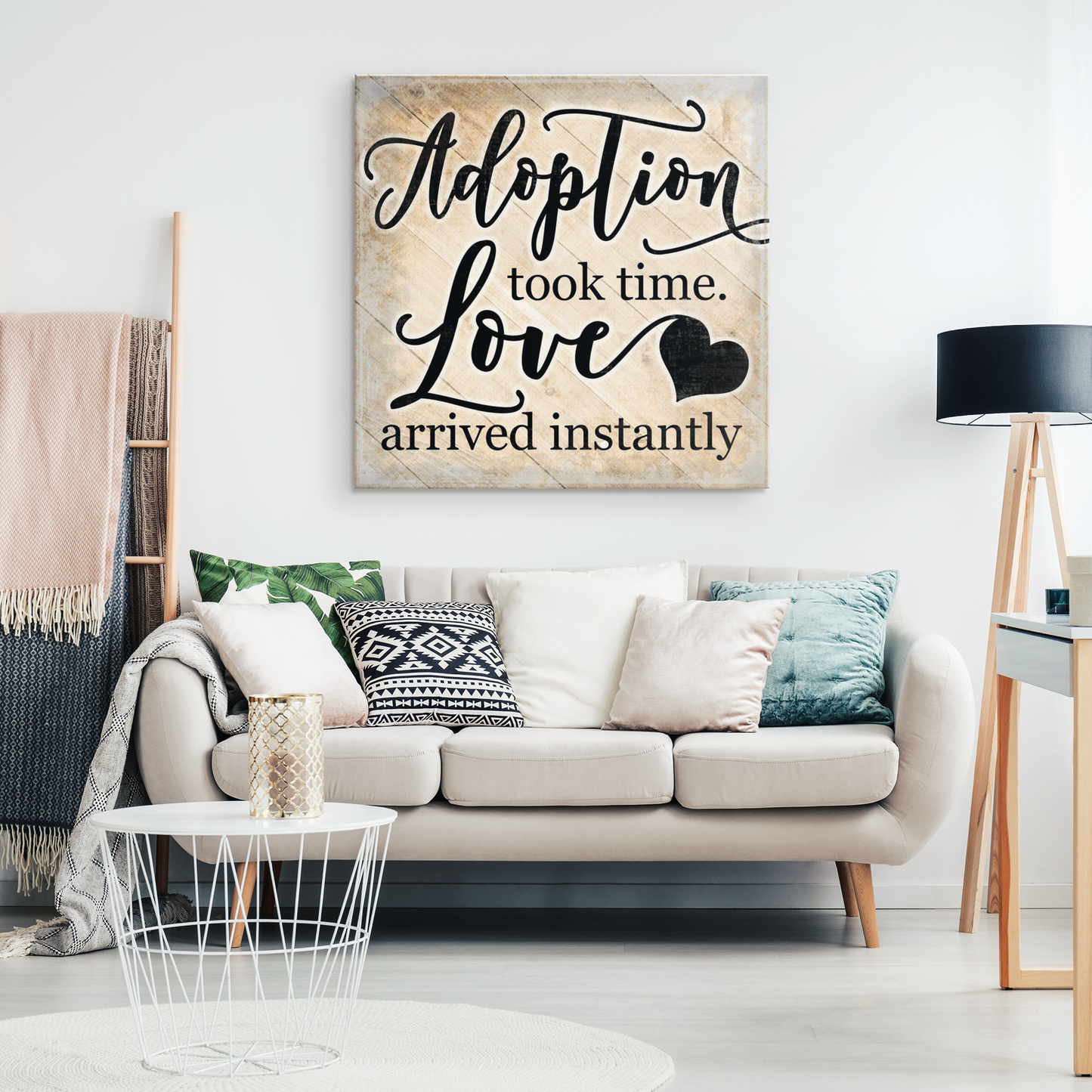 "Adoption Took Time, Love Arrived Instantly" Premium Canvas