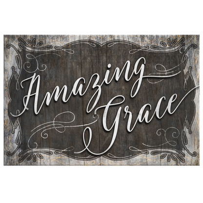"Amazing Grace" Premium Rustic Canvas