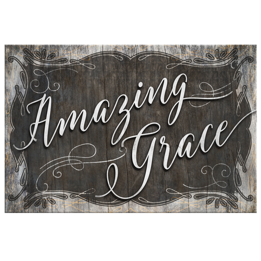 "Amazing Grace" Premium Rustic Canvas