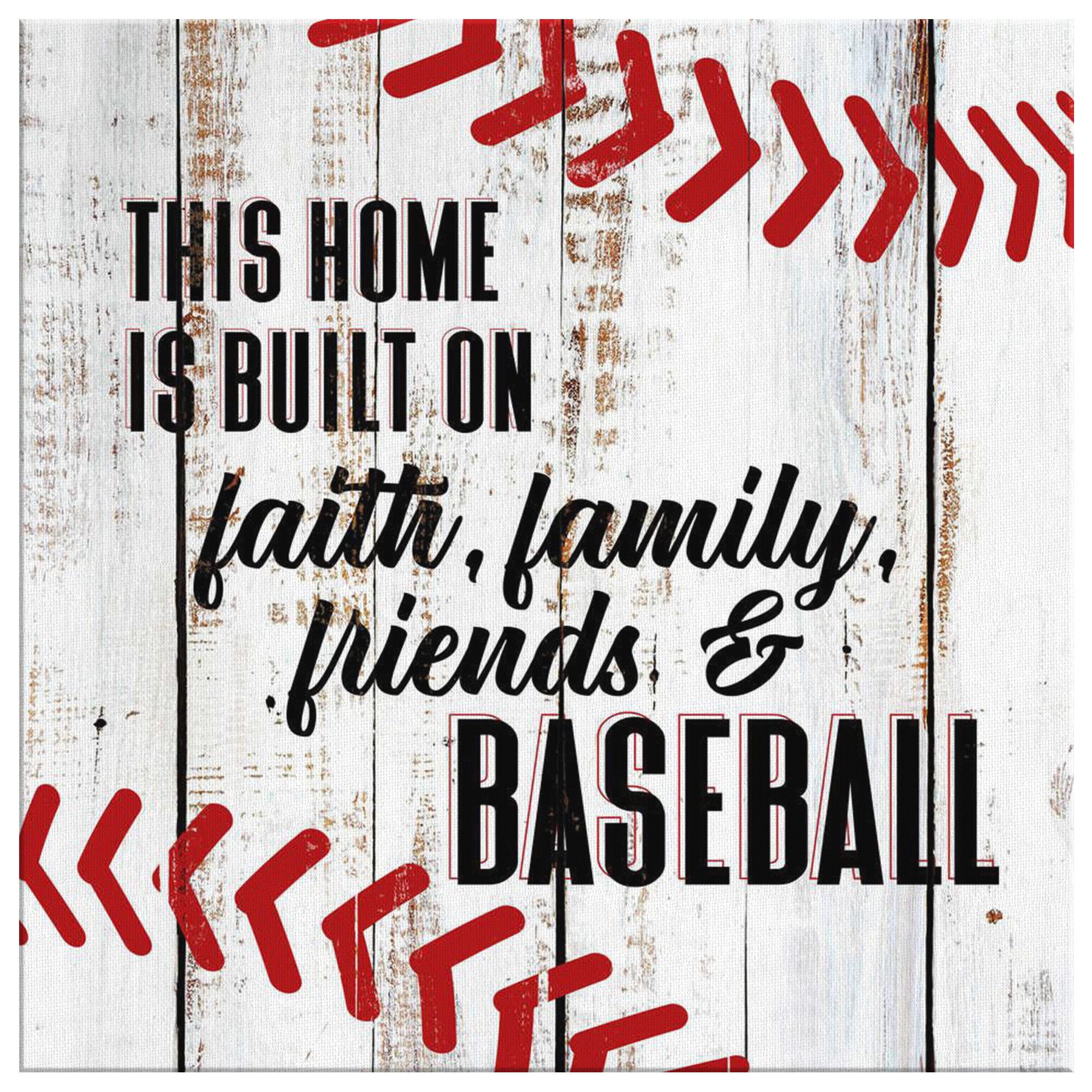 "Built On Baseball" Canvas Wall Art