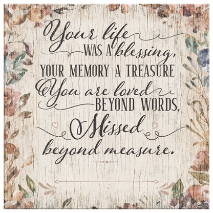 Personalized "Your Memory A Treasure" Premium Memorial Wall Art