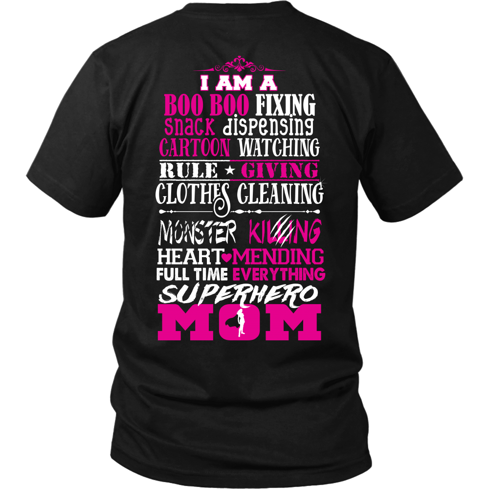 SuperHero Mother Funny T-Shirt, round neck, Super Mother Black, Size:  Medium, Think in Style 