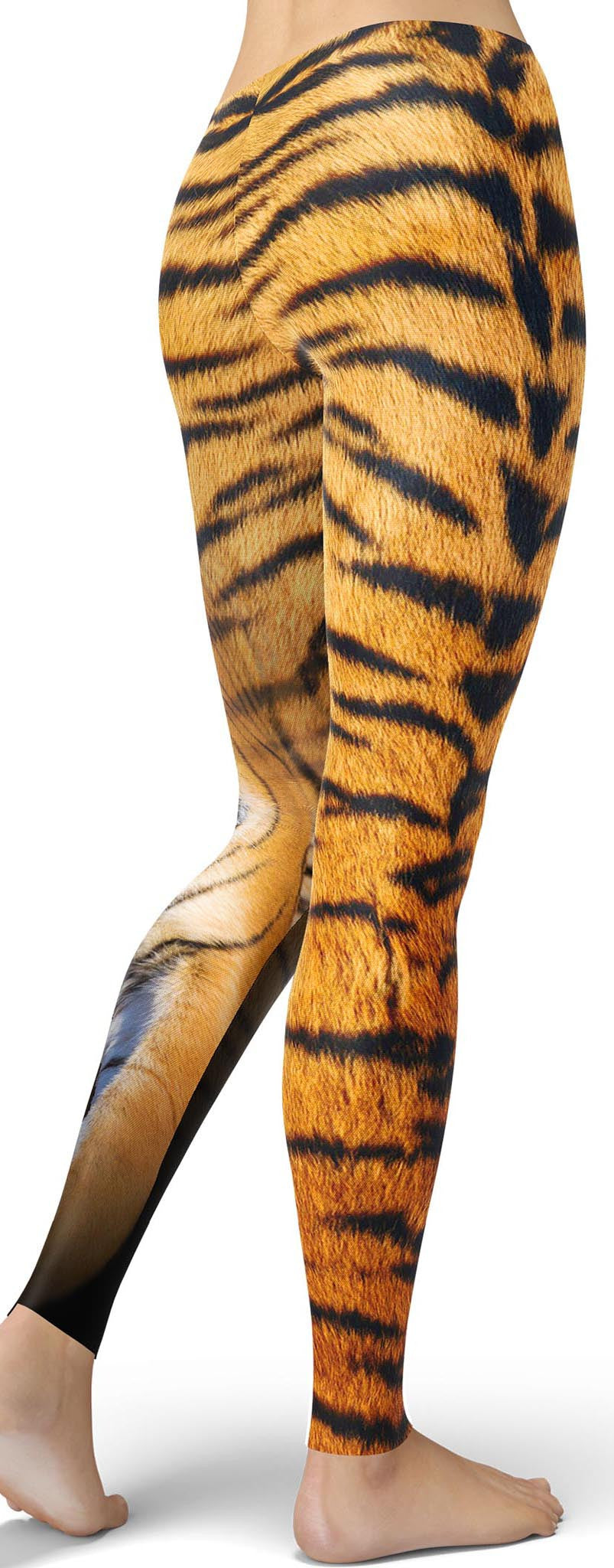 Faux Siberian Tiger Skin Design Leggings by Digitalbcon