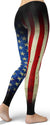 American Flag Grunge-Style Leggings