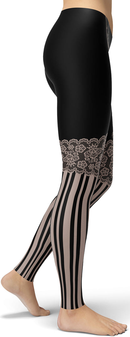 Burlesque Stockings Printed Leggings