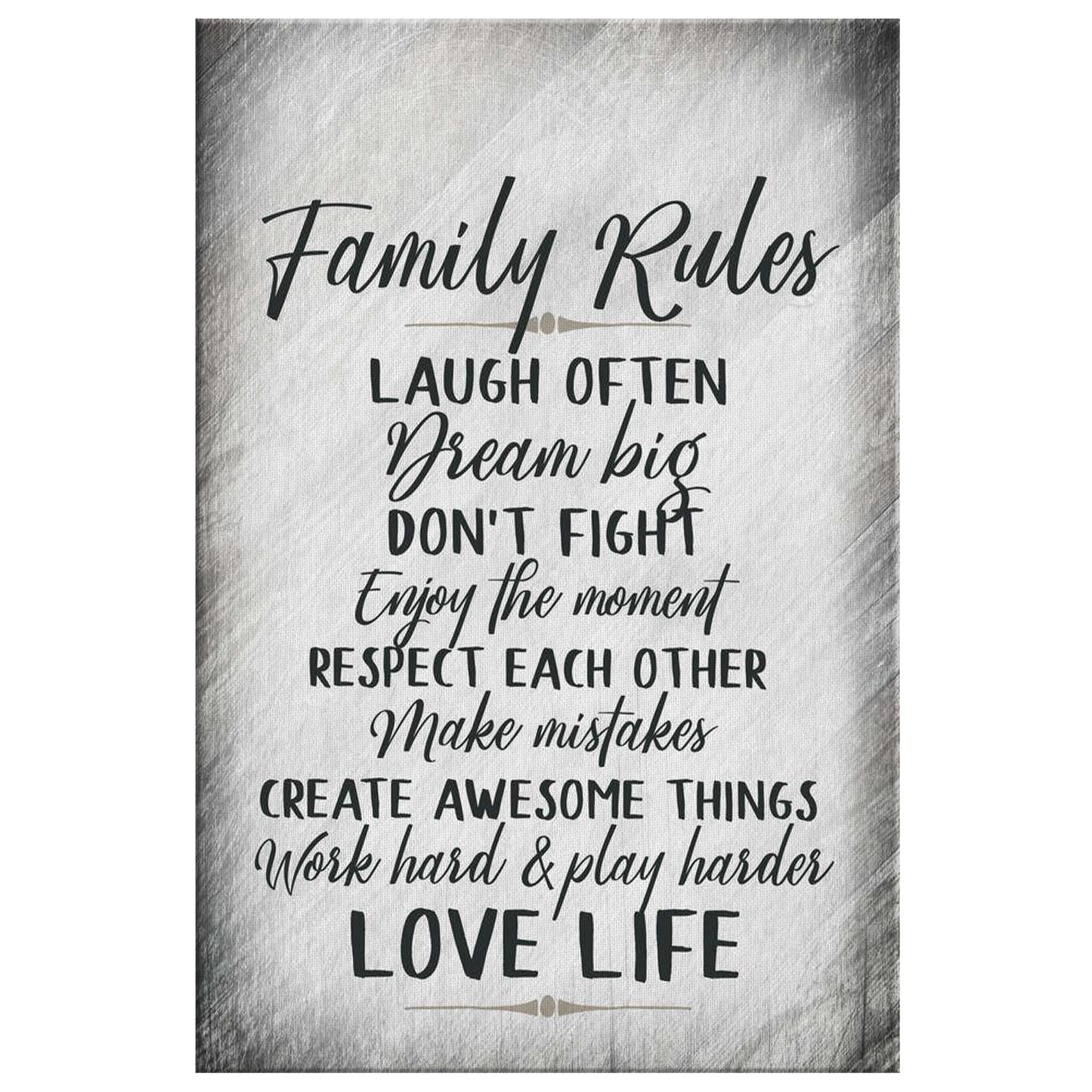 Personalized "Family Rules.." Premium Canvas