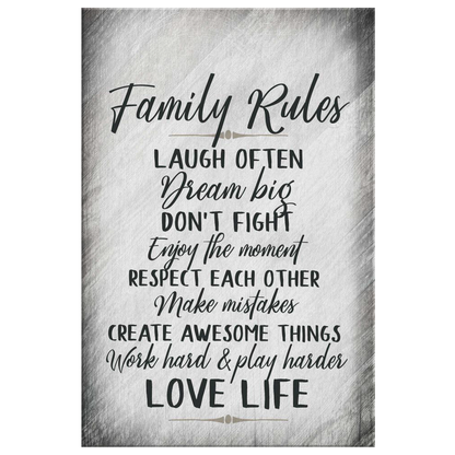 Personalized "Family Rules.." Premium Canvas