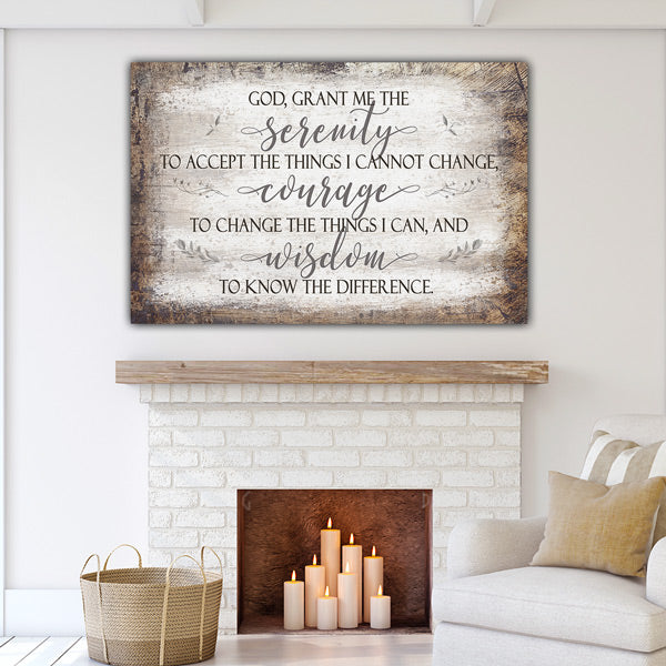 Small stone fireplace with prayer wall art - GearDen