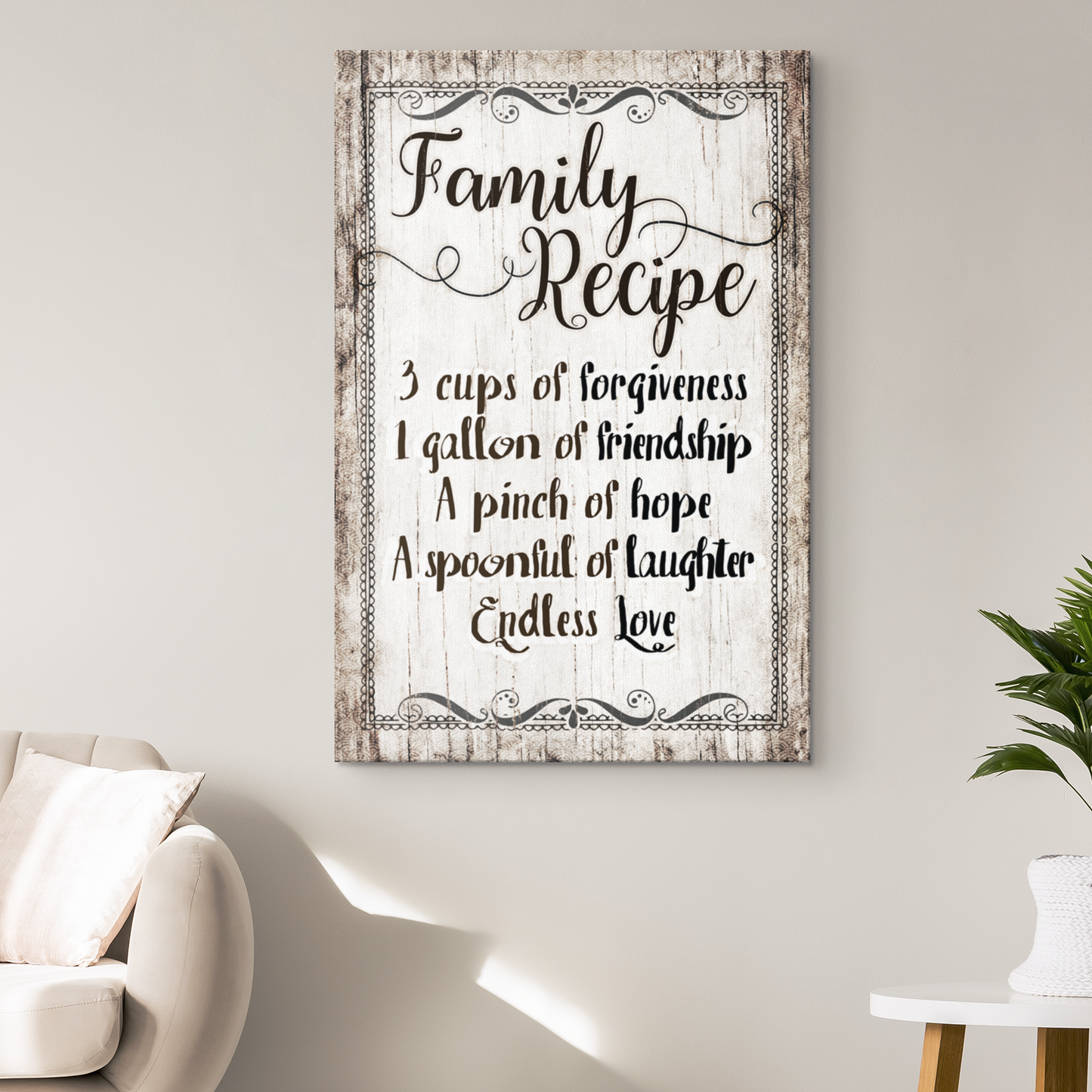 "Family Recipe - Endless Love" Premium Canvas