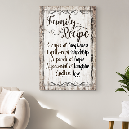 "Family Recipe - Endless Love" Premium Canvas
