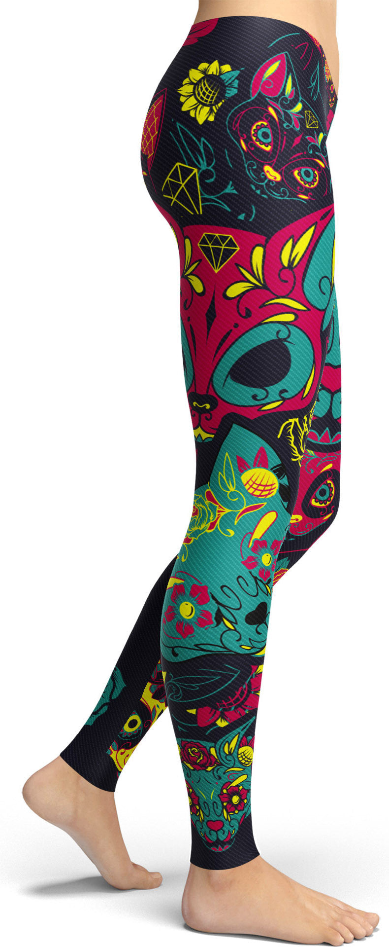 Cat Sugar Skull Leggings