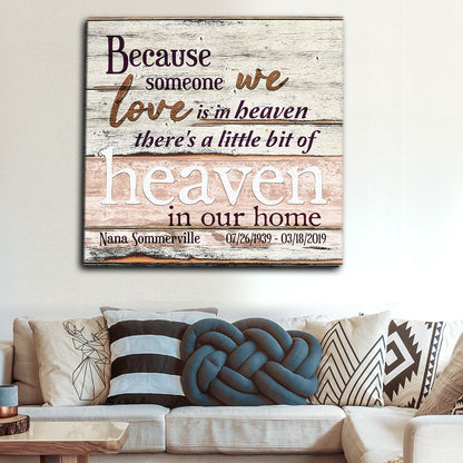 Personalized "Someone We Love is in Heaven" Premium Canvas