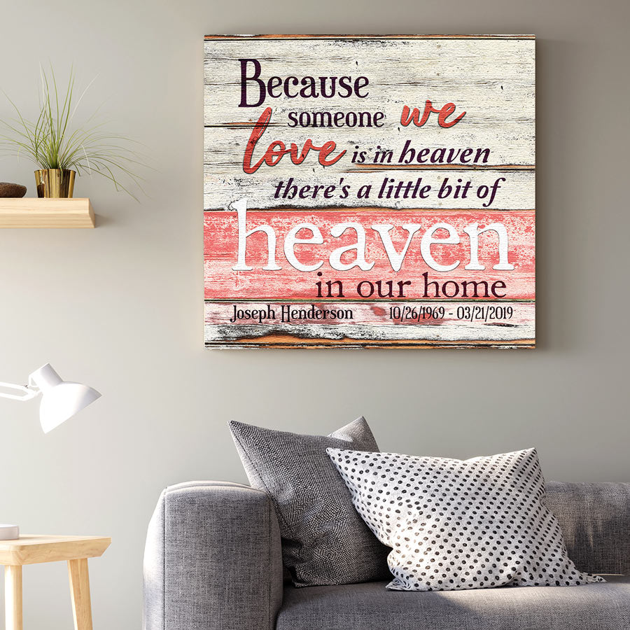 Personalized "Someone We Love is in Heaven" Premium Canvas