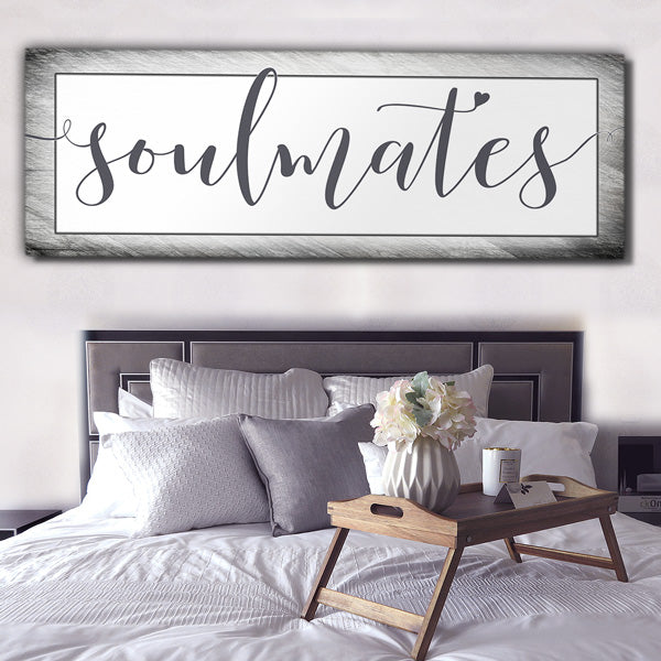 Breakfast in bed with wall art on headboard - GearDen