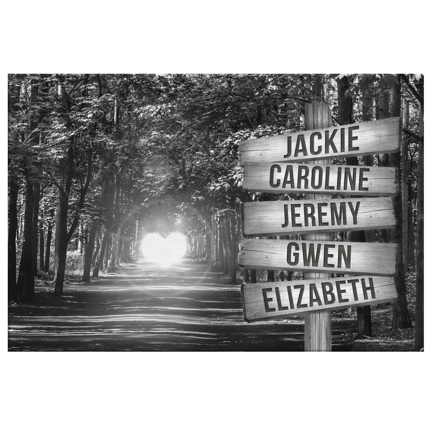 Personalized Names "Love Forest Path" Premium Canvas