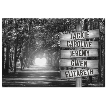 Personalized Names "Love Forest Path" Premium Canvas