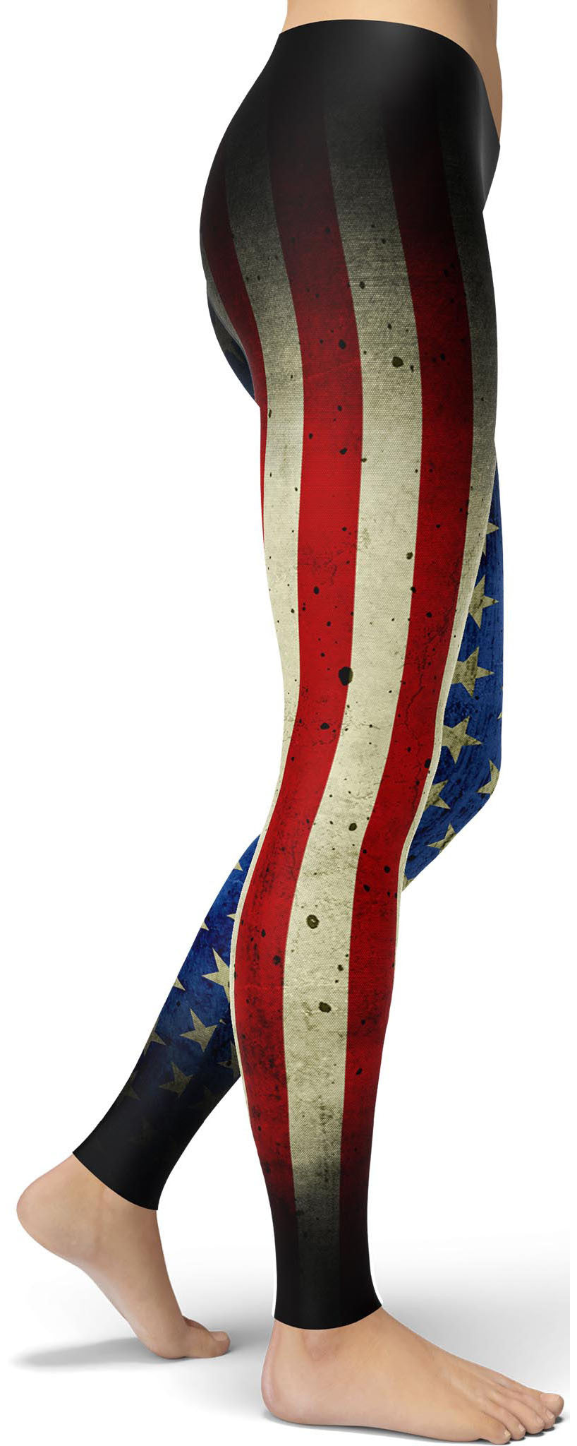 American Flag Grunge-Style Leggings