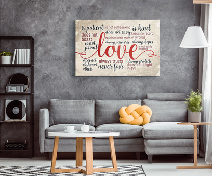 "Love Is Patient ... Love Is Kind" Premium Canvas