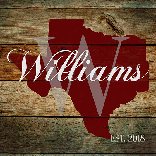 Personalized "Texas Family Name" Premium Canvas