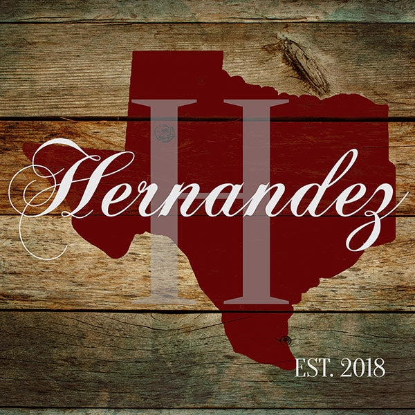 Personalized "Texas Family Name" Premium Canvas